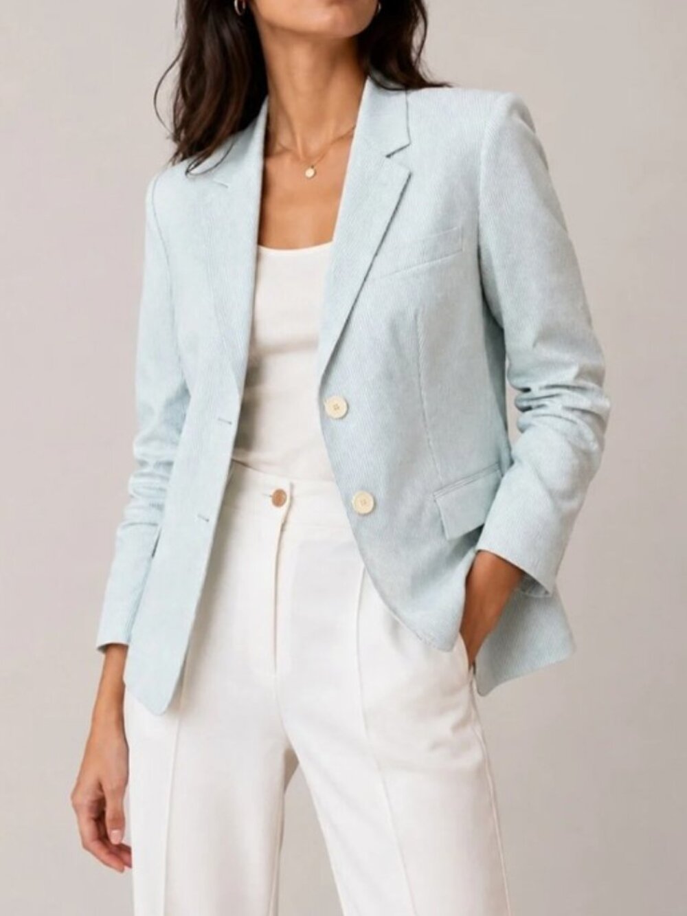 Akris Punto striped blazer light blue women's size 10